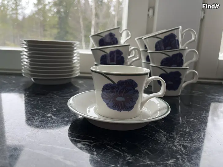 Säljes Arabia Illusia kaffekopp och fat, 12st
