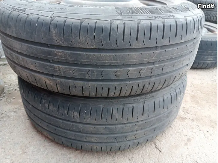 Myydään Kesärenkaat 195/65R15 91V peltivanteet 5-110 Opel