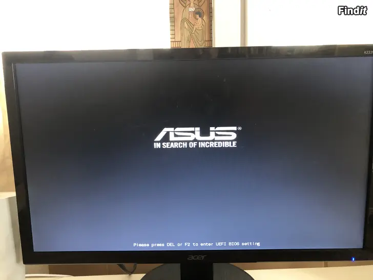 Myydään Asus pöytäkone, näyttö, näppäimistö, printteri