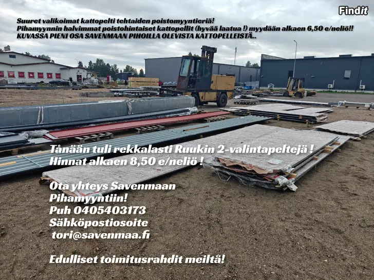 Myydään Kattopeltiä,kattopelti suurvarasto Nivalasta Savenmaalla