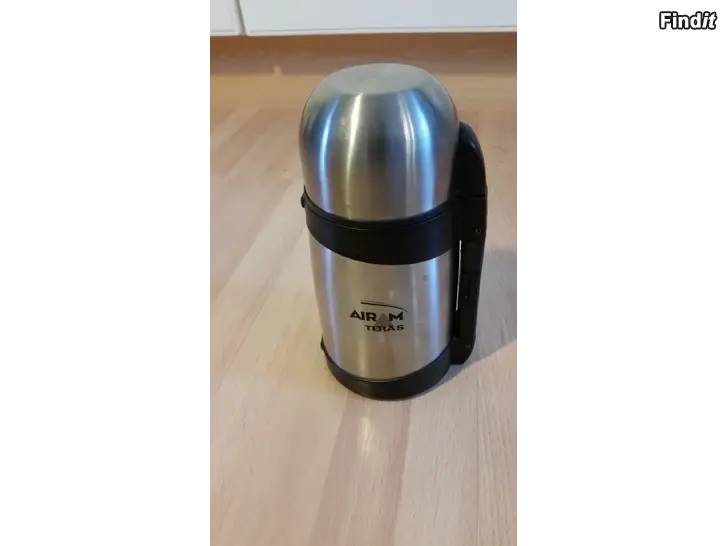 Myydään Airam termos teräs korkeus 22cm-hinta 8e