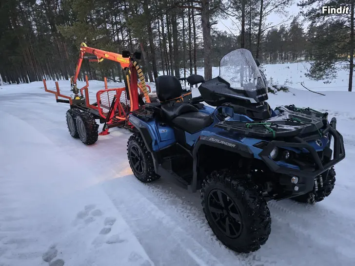 Myydään Can-am 650 mönkijä+metsäkärry