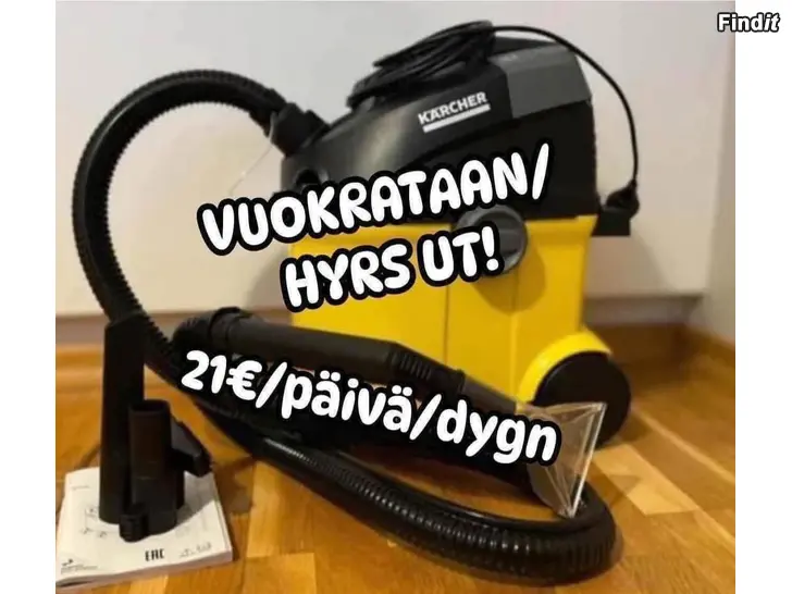 Vuokrataan VUOKRATAAN TEKSTIILIPESURI JA HÖYRYPESURI