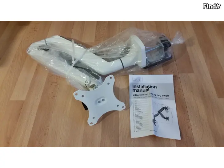 Myydään Näyttöteline monitoriteline valkoinen kiinnitys pöydänreunaan 24e