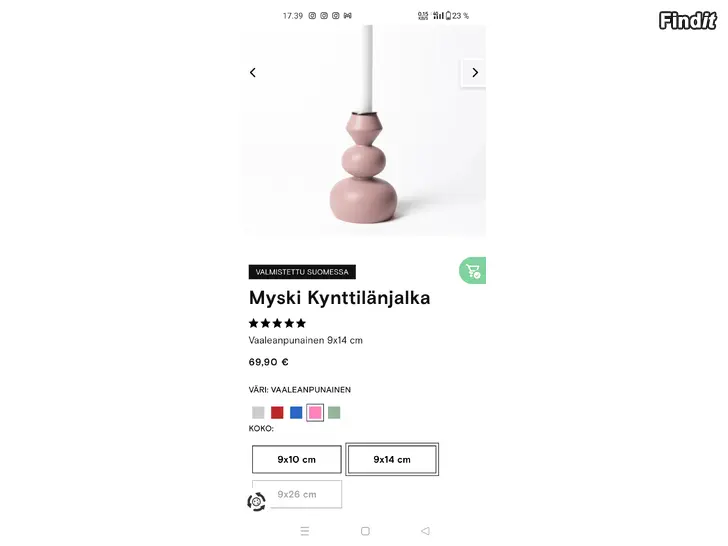 Säljes Pentik Myski kynttilänjalka ljusstake