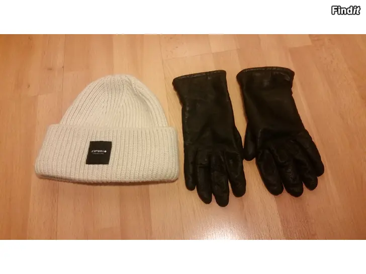 Myydään IcePeak paksu neulepipo ja naisten Mutka nahkahansikkaat -7e