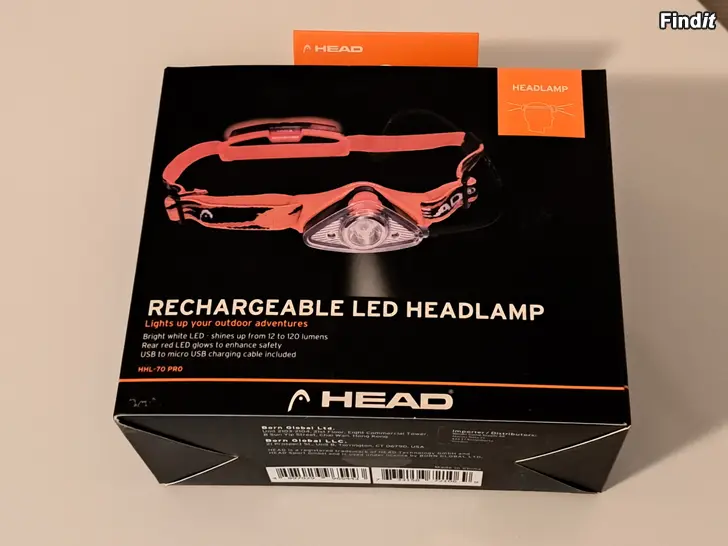 Myydään Otsalamppu Head uusi