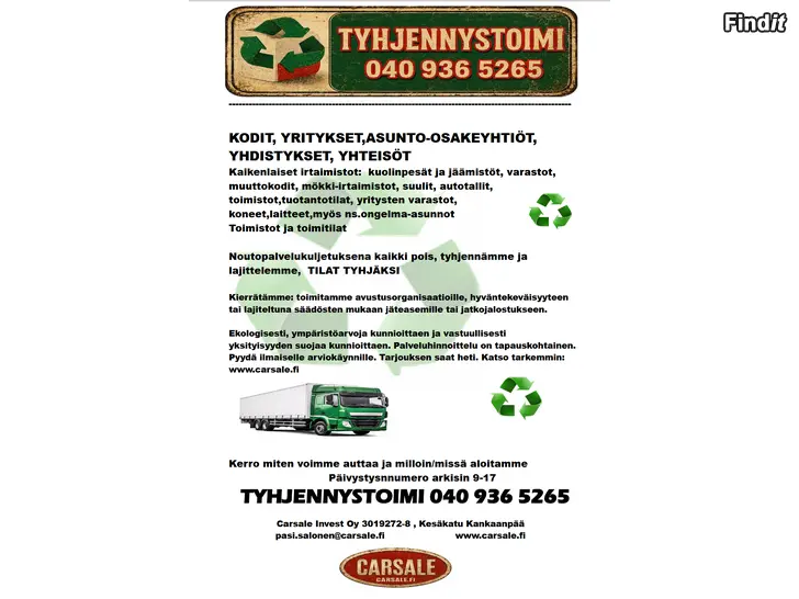 Säljes Tyhjennämme