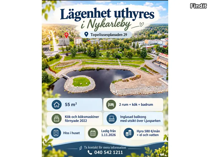 Uthyres Uthyres 55 m2 i Nykarleby 