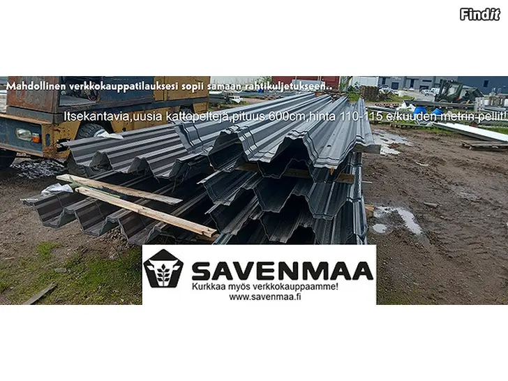 Myydään Kattopelti,seinäpelti,itsekantava kattopelti,SUURVARASTOT Savenmaalla
