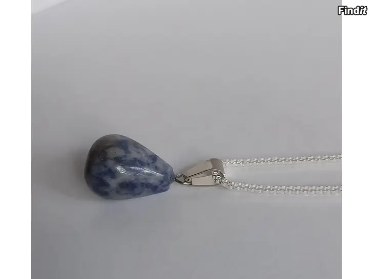 Säljes Blue Spot Jasper Drop stenhänge + 925 silverkedja 51 cm