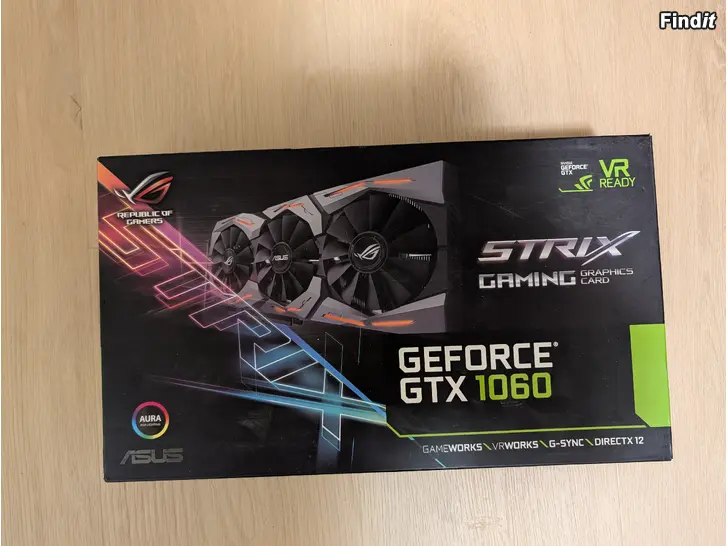 Myydään Asus GTX 1060 6GB GPU in New condition