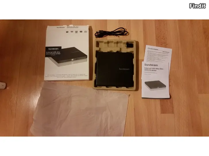 Myydään Sandstrom ulkoinen USB DVD-CD asema Writer 20e