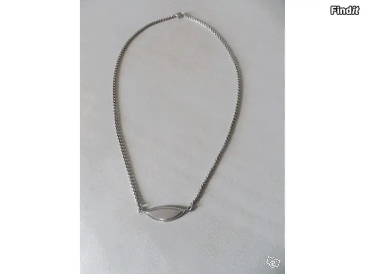 Säljes Kalevala Väinö laattakaulakoru Hopea 54cm