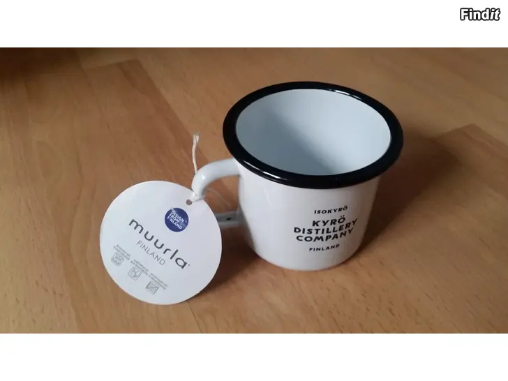 Myydään Muurla emalimuki Isokyrö KYRÖ DISTILLERY COMPANY Finland -hinta 7e