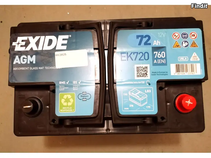 Säljes Exide akku