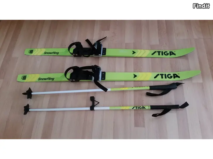 Myydään Ensisukset Stiga Snowfling 100cm ja sauvat Stiga 80cm 25e