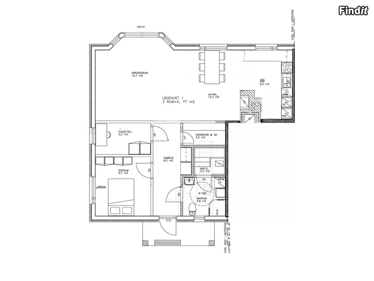 Vuokrataan Uthyres 3r + k + bastu 77m2 i Kvevlax