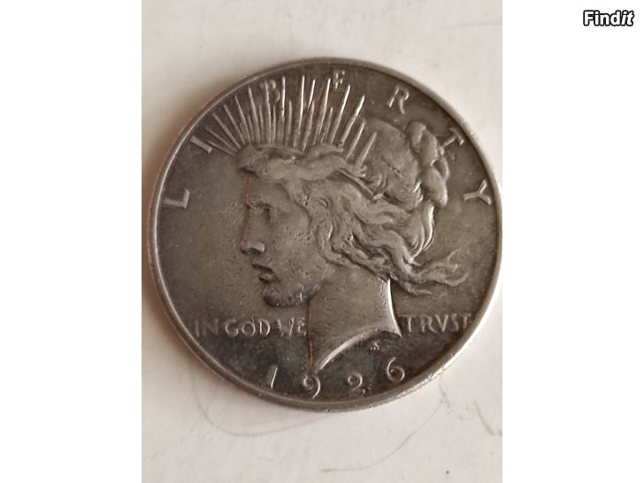 Myydään 1926-S 1 Liberty Peace Silver Dollar.  One Dollar. Hopea dollari