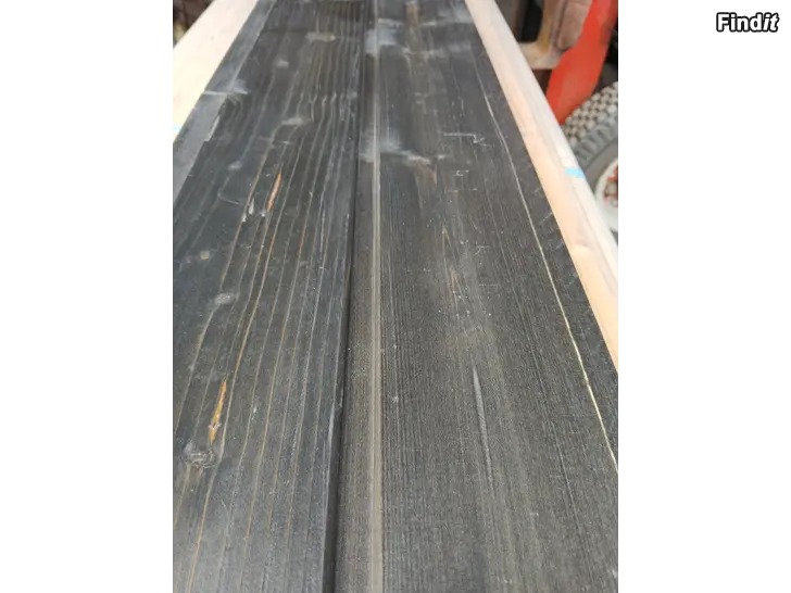 Säljes Kuusipaneeli 14x120x4170 TK Charcoal Grey harjattu päätypontattu  vanha 1-laatu