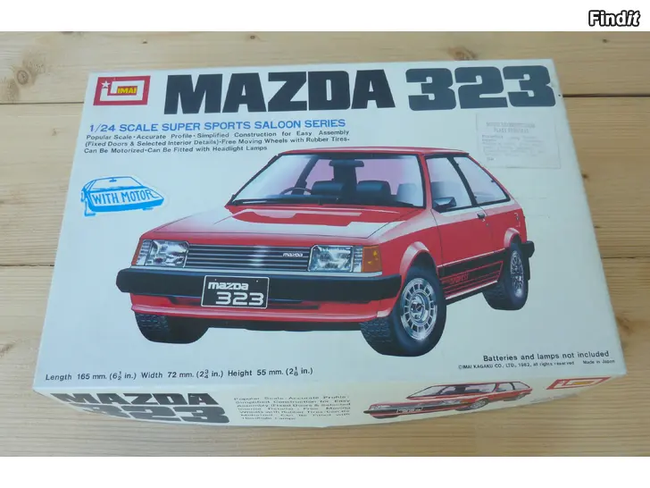 Myydään Mazda 323 koottava pienoismalli vuodelta 1982