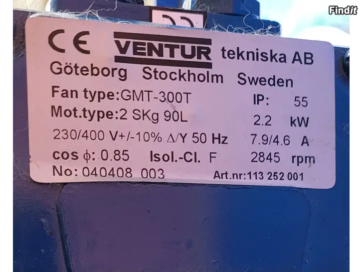 Säljes 2 fläktar