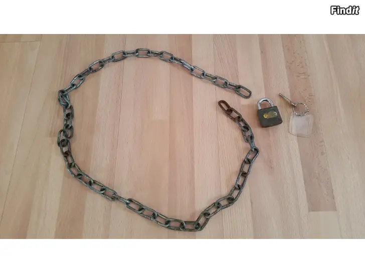 Myydään Ketju Kettinki 130cm ja riippulukko 6e