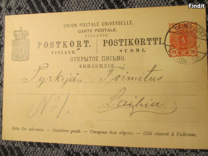 Myydään PYRKIJÄN Toimitus Laihia v.1899