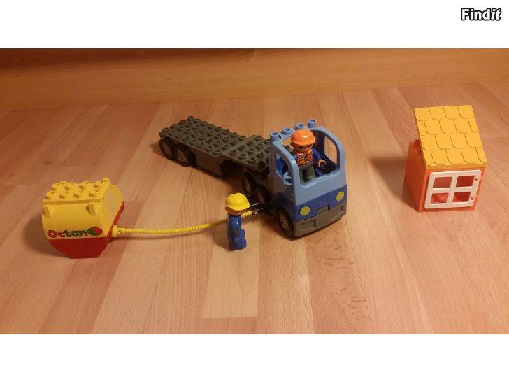 Myydään Lego Duplo rekka perävaunulla 2 ukkoa bensa-asema -15e