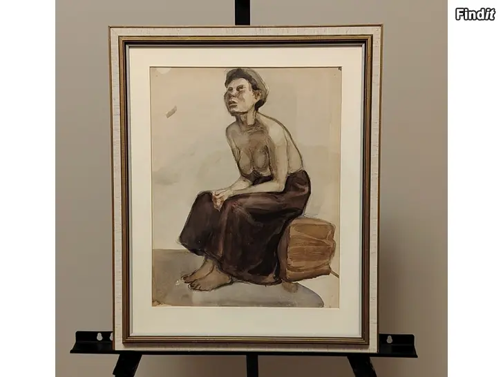 Myydään Frans Hiivanainen 1884-1944 akvarelli teos 100-vuotias muisto näyttelystä