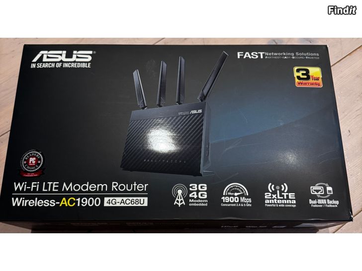 Myydään Asus 4G router 4G-AC68U samt Asus router RT-AC68U säljes som paket