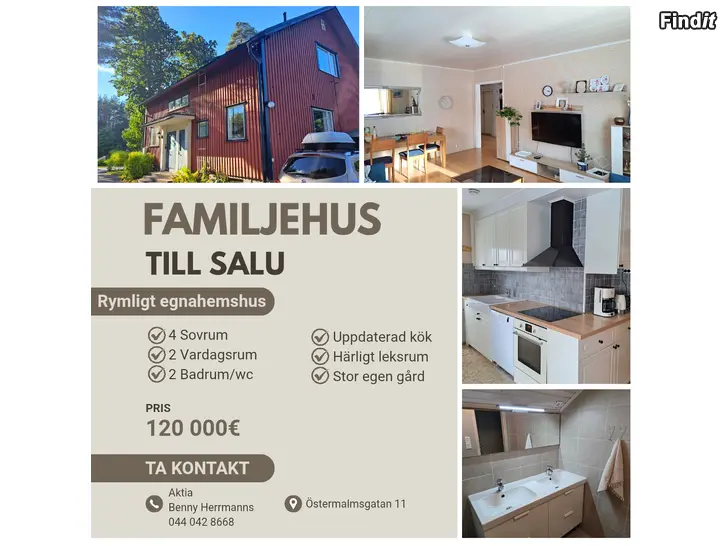 Säljes Säljes stort egnahemshus i Kråkholmen Jakobstad