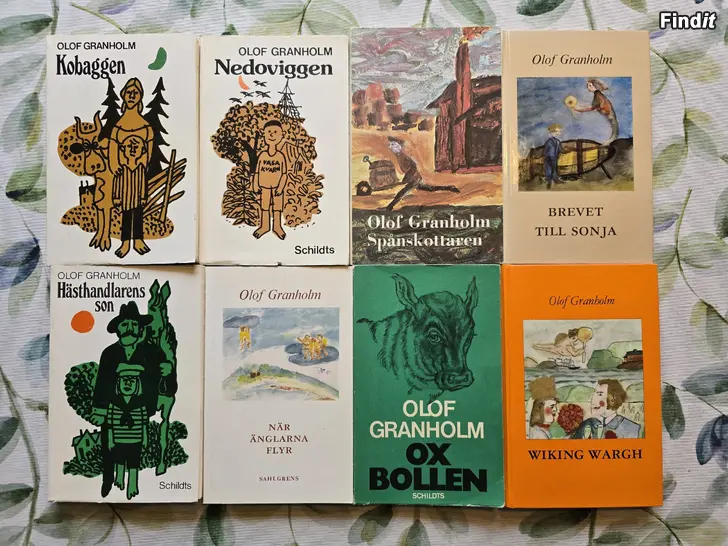 Säljes 13 st. böcker skrivna av författaren Olof Granholm i Vasa
