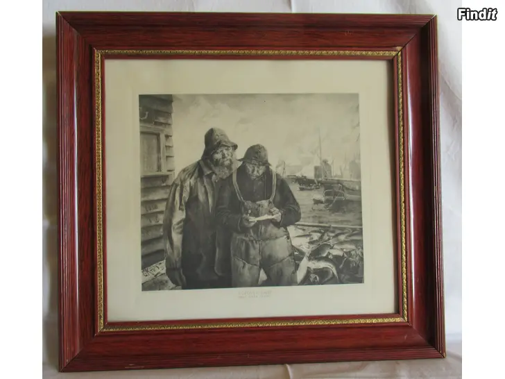 Säljes Lofotfiskare - Christian Krohg - Etsning