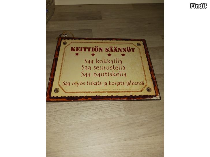 Myydään Keittiötaulu teksteillä 35x26.5cm