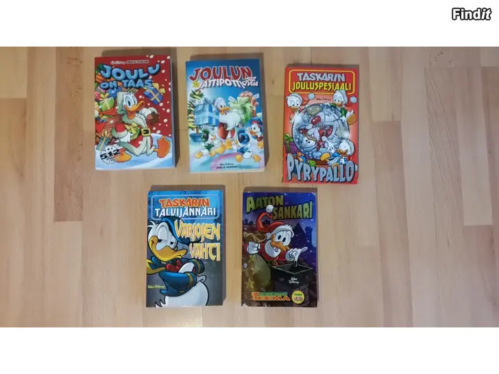 Myydään Aku Ankka jouluiset poketit 5kpl 16e
