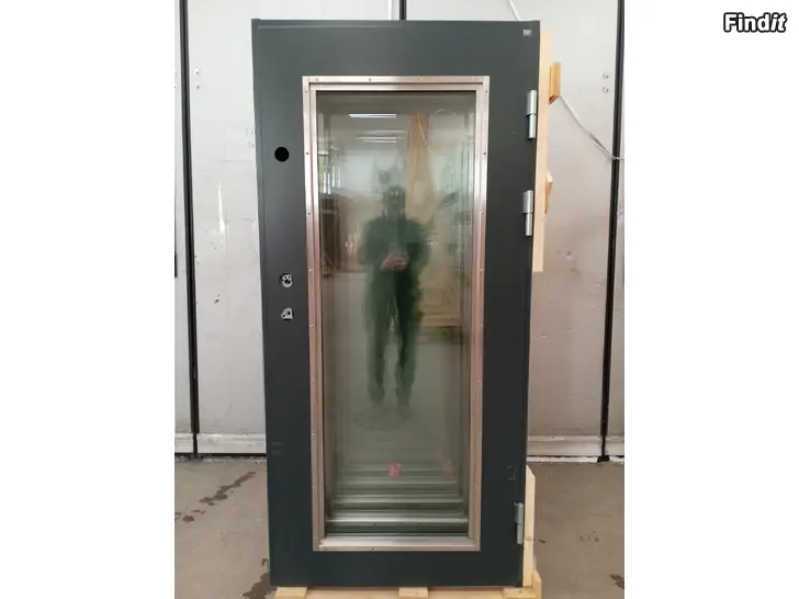 Myydään Ståldörr Hellbergs, HD110-1-GU6, 9x19 890x1890, Höger, Grå, HELGLAS