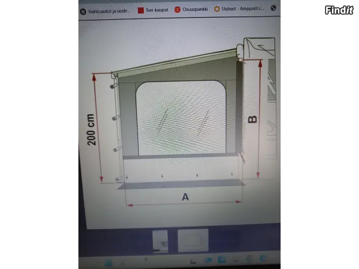 Myydään Fiamma markiisin sivuseinä uusi