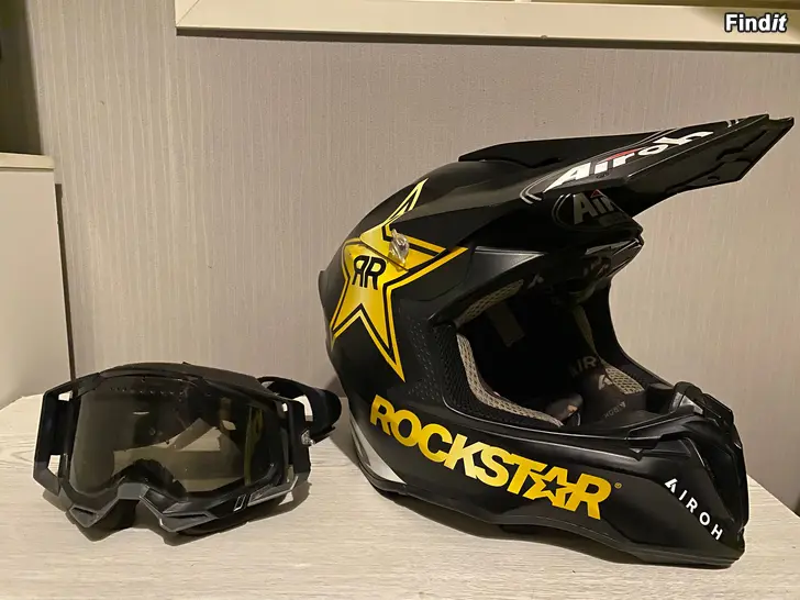 Myydään Airoh Rockstar crossikypärä ja lasit