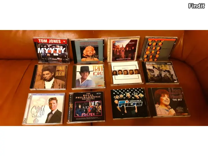 Säljes CD-levyjä kasa