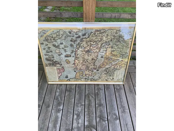 Säljes Inramad plansch - Norden år 1572
