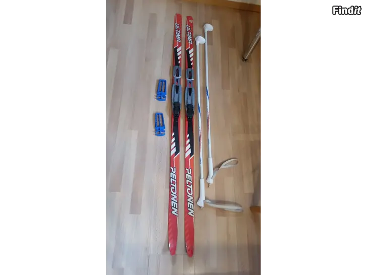 Myydään Sukset Peltonen NNN 140cm ja sauvat Exel 100cm  -hinta 22e