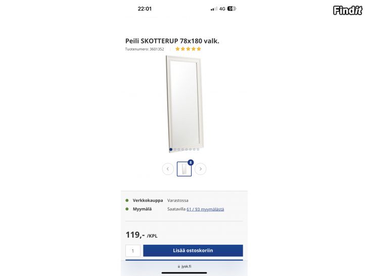 Säljes Jysk Skotterup spegel