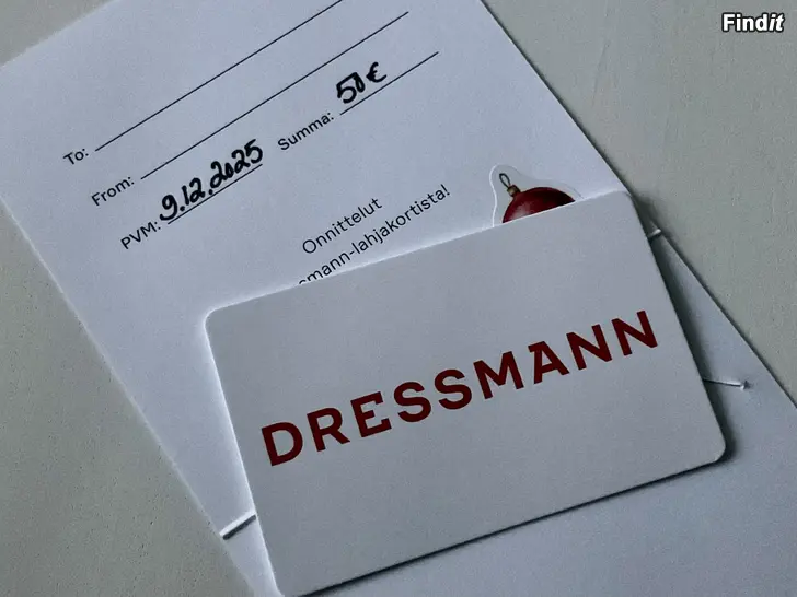 Säljes Lahjakortti Dressmann, arvo 50e
