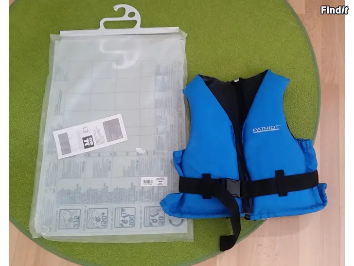 Myydään Patriot pelastusliivi Zipper Blue 30-50kg hinta 8e
