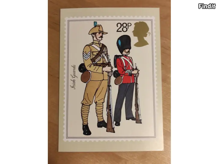 Myydään postikortti irlannin kaartin kuninkaallinen postimerkki 1983 kiväärimiehet