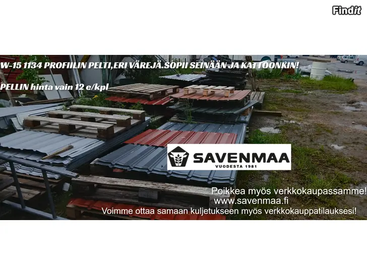 Myydään Kattopeltiä,seinäpeltiä,uutta,Nivalasta Koko Suomeen toimitetaan