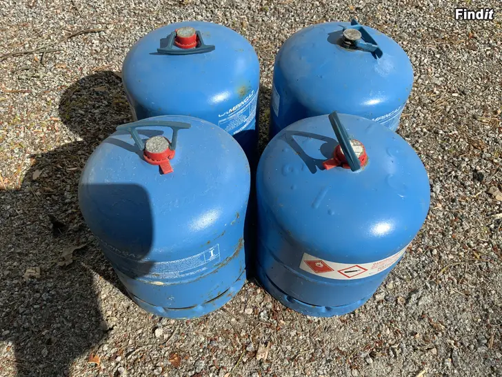 Säljes Camping gas, 3 kg flaskor, 4 st, fulla flaskor