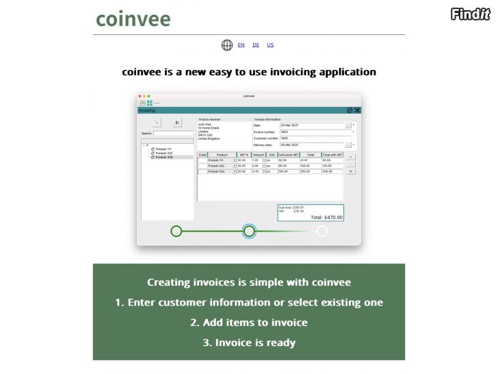 Säljes faktureringsprogrammet - coinvee