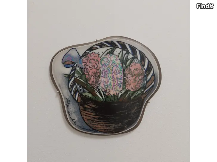 Myydään Arabian seinälaatta/ Heljä Liukko-Sundström Hyasinttikori